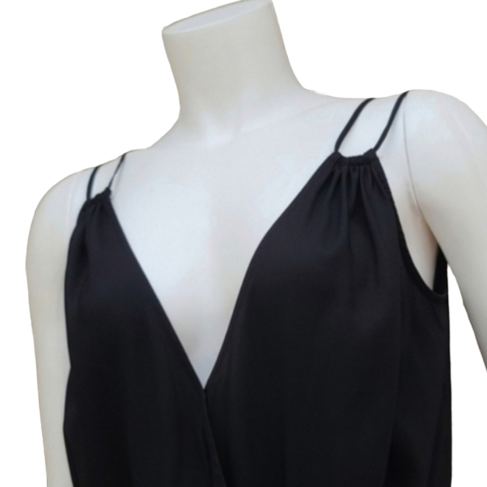 GUESS by MARCIANO Black Asymmetrical Wrap Dress Size M Goth Punk Y2K Bodycon Alt - Picture 3 of 16